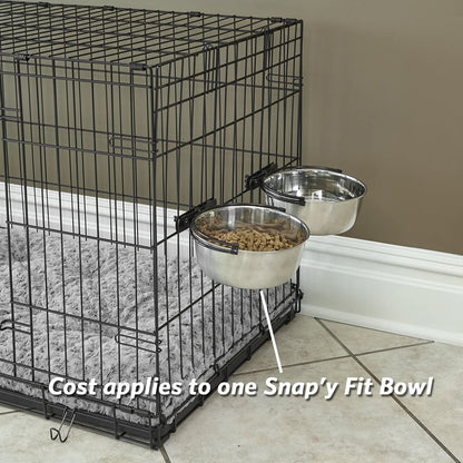 Snap'Y Fit Stainless Steel Food Bowl/Pet Bowl, 10 Oz. for Dogs, Cats, Small Animals
