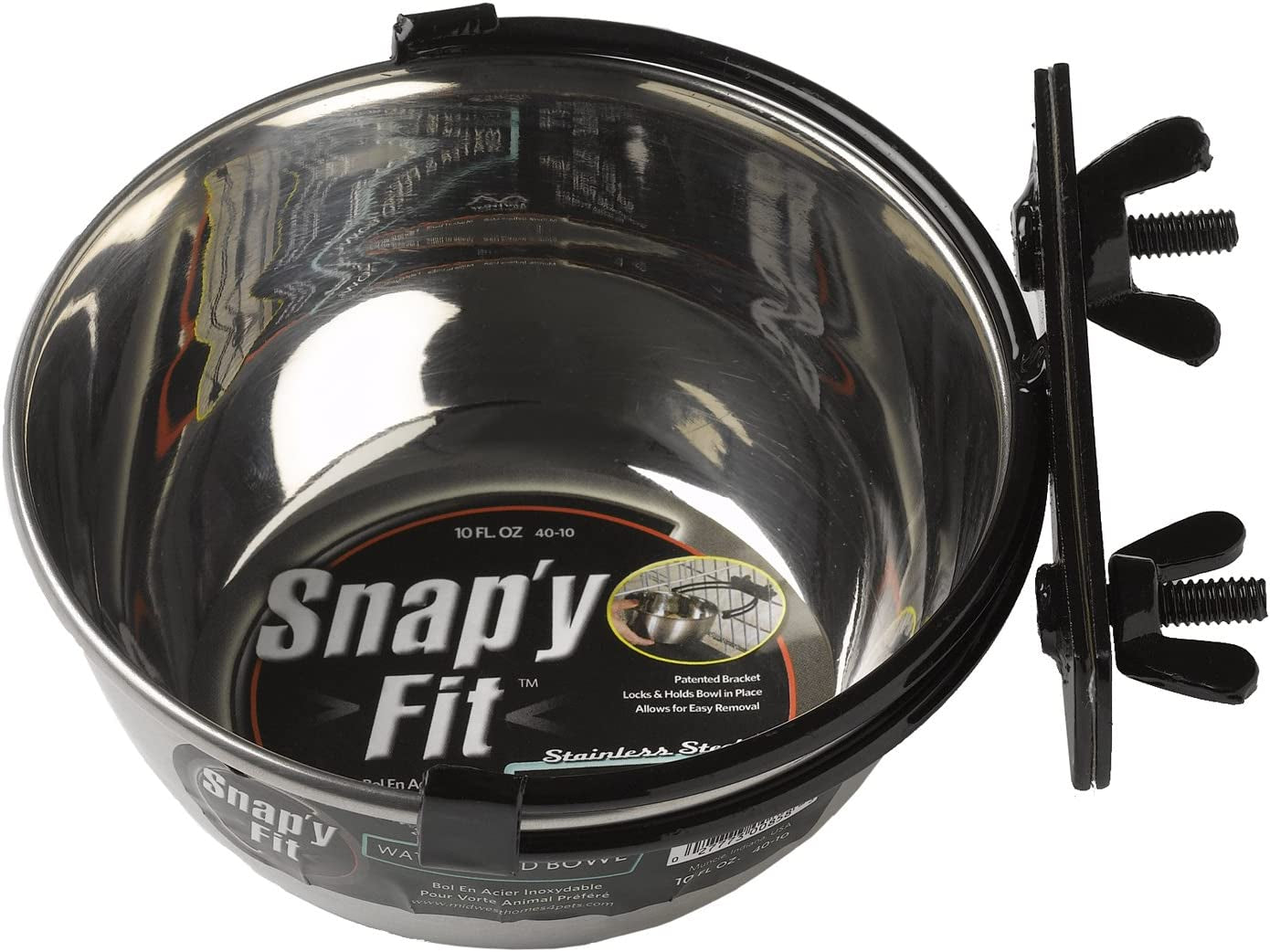 Snap'Y Fit Stainless Steel Food Bowl/Pet Bowl, 10 Oz. for Dogs, Cats, Small Animals