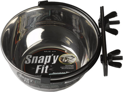 Snap'Y Fit Stainless Steel Food Bowl/Pet Bowl, 10 Oz. for Dogs, Cats, Small Animals