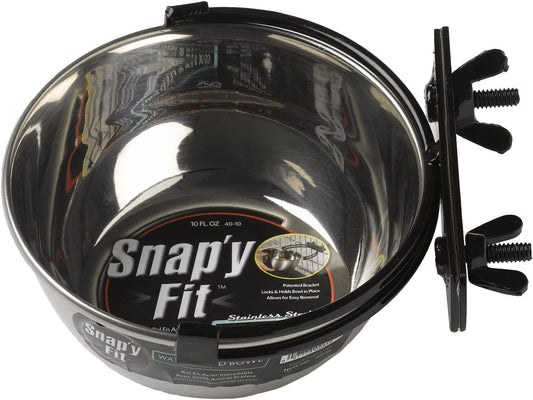 Snap'Y Fit Stainless Steel Food Bowl/Pet Bowl, 10 Oz. for Dogs, Cats, Small Animals