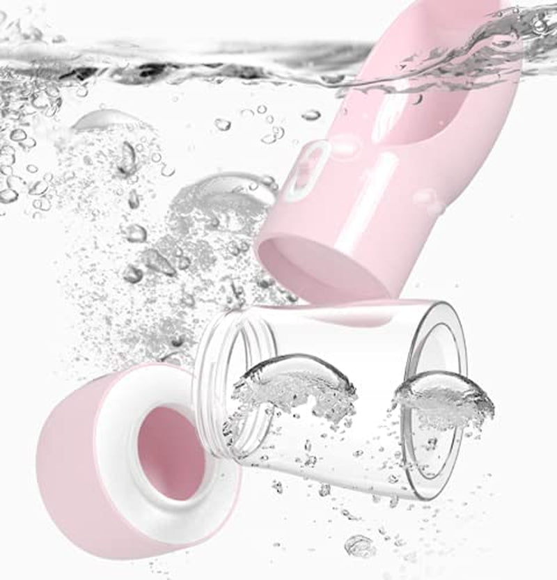 Dog Water Bottle Portable Pet Water Bottle Leak Proof Dog Water Dispenser and Food, Lightweight Dog Travel Water Bottle Bowl for Walking and Trave (Pink)